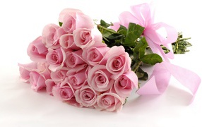 Beautiful pink bouquet as a gift on March 8