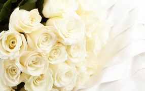 Красивые белые розы в подарок на восьмое марта