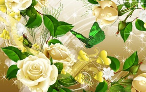 Жёлтые розы, картинка на восьмое марта