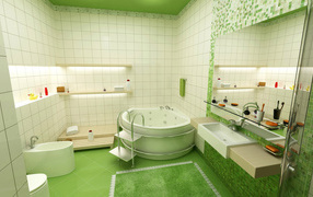 Ванная комната в зеленом стиле