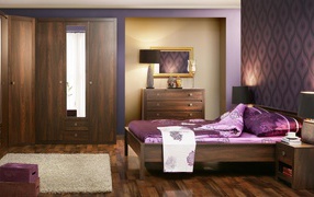 Bedroom in purple tone