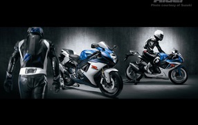 Новый мотоцикл на дороге Suzuki  GSX-R 600