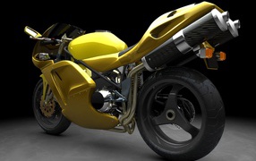 Желтый спортивный мотоцикл