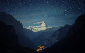 View over the Matterhorn mountain