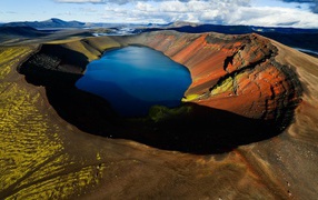 Lake in the crater of a volcano