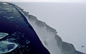 The edge of the ice in Antarctica