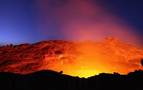 Fiery mouth of a volcano