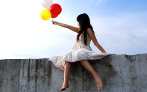 	   Girl with balloons