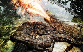 Крокодил изрыгает огонь