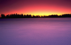 Rainbow winter sunset