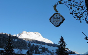 A sign at the ski resort of Lech, Austria