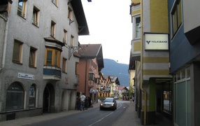 City street in the resort-Büchen Telfs, Austria