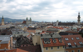 Панорама города Линц, Австрия