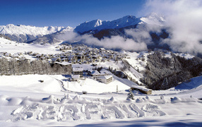 Панорама на горнолыжном курорте Серфаус, Австрия