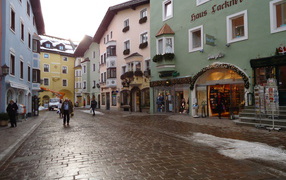 Quiet street in the resort of Kitzbuehel, Austria