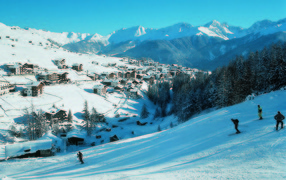 Ski piste in the ski resort of Serfaus, Austria