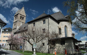 The old church in the resort of Zell am See, Austria