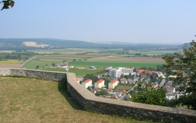 Панорама окрестностей в городе Гайнберг, Австрия