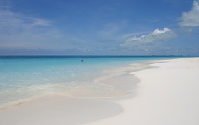 White sand on the beach at the resort of Cayo Largo, Cuba
