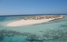 Sandy Island off the coast in the resort of Marsa Alam, Egypt