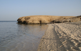 Sandy beach in the resort of Marsa Alam, Egypt