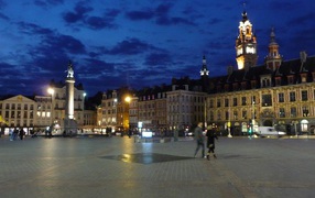 Evening walk in Lille, France