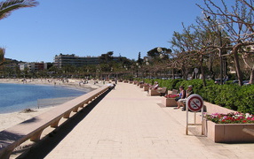 Promenade in resort Miramar Kruesti, France