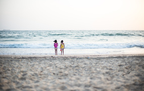 Girls on the beach in Goa