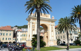 Arch at the resort Finale Ligure, Italy