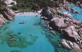 Clear water in the lagoon on the Costa Smeralda, Italy