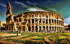 Фантастический вид на Колизей в Риме, Италия