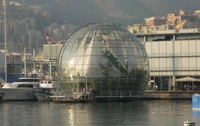 Glass globe in Genoa, Italy