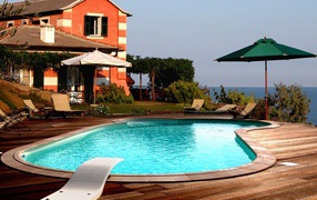 Hotel on the seashore in Celle Ligure, Italy