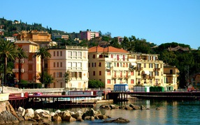 House on the Embankment in the resort of Rapallo, Italy