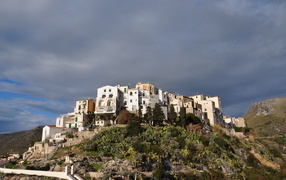 Houses on the hillside at the resort Sabaudia, Italy