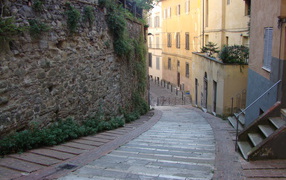 Narrow streets in Perugia, Italy