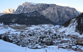Panorama ski resort Selva, Italy
