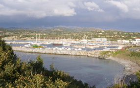 Port in the resort of Villasimius, Italy