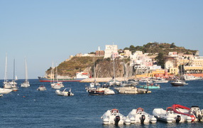 Port on the island of Ponza, Italy