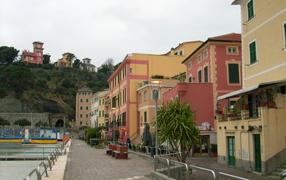 Promenade in the resort of Celle Ligure, Italy
