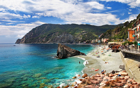Relax on the beach in Liguria, Italy