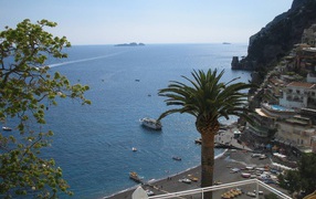 Sea at the resort in Amalfi, Italy