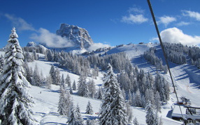 Ski slopes in Alleghe, Italy