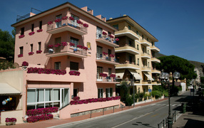 Town houses on the resort Spotorno, Italy