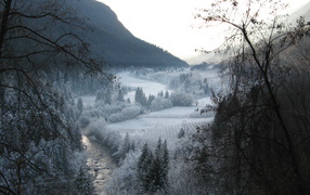 Winter landscape in the ski resort of Val di Sol, Italy