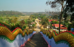 Stairs to resort Chiang Rai, Thailand