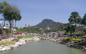 View of the mountain at the resort in Chiang Rai, Thailand
