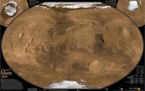 Large map the surface of Mars