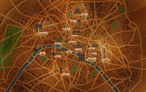 Большая карта достопримечательностей Парижа