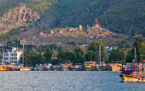 The harbor town of Fethiye, Turkey